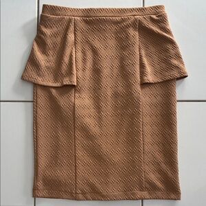 Chic Textured Tan Pencil Skirt